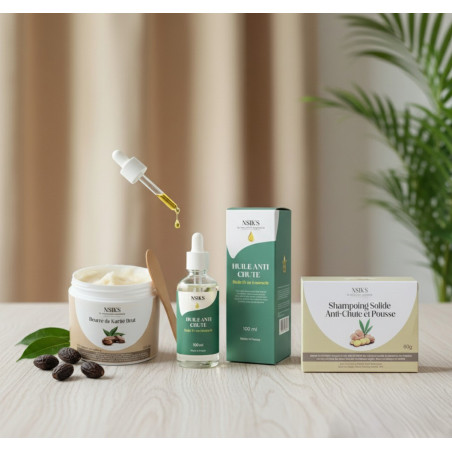 Coffret Capillaire Anti-Chute & Soin Profond – Force, Pousse & Nutrition